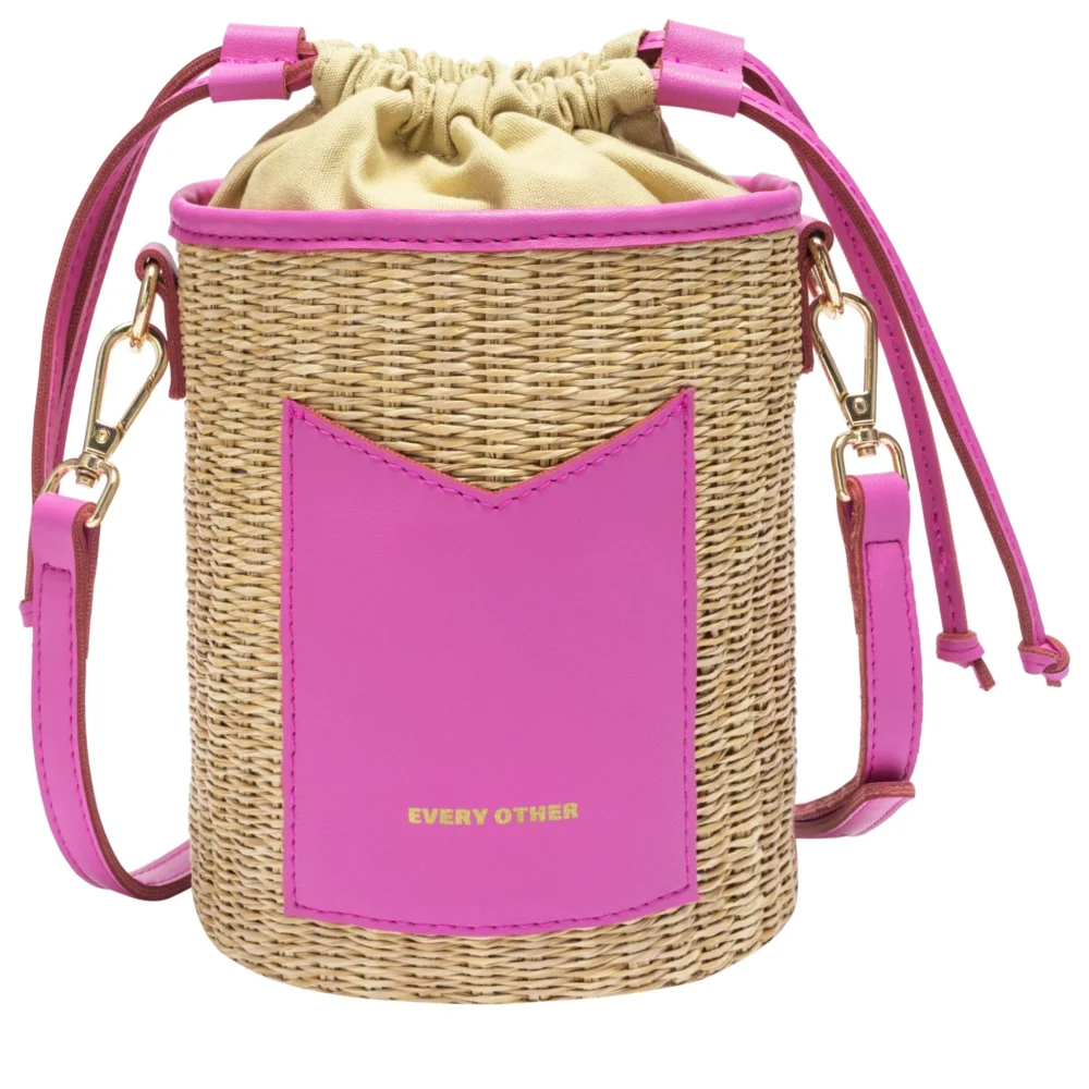 Cylinder Basket Bag (Fuchsia) - Every Other