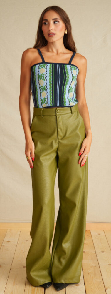 Pixel Rose Blue Knit Top - Trikogia