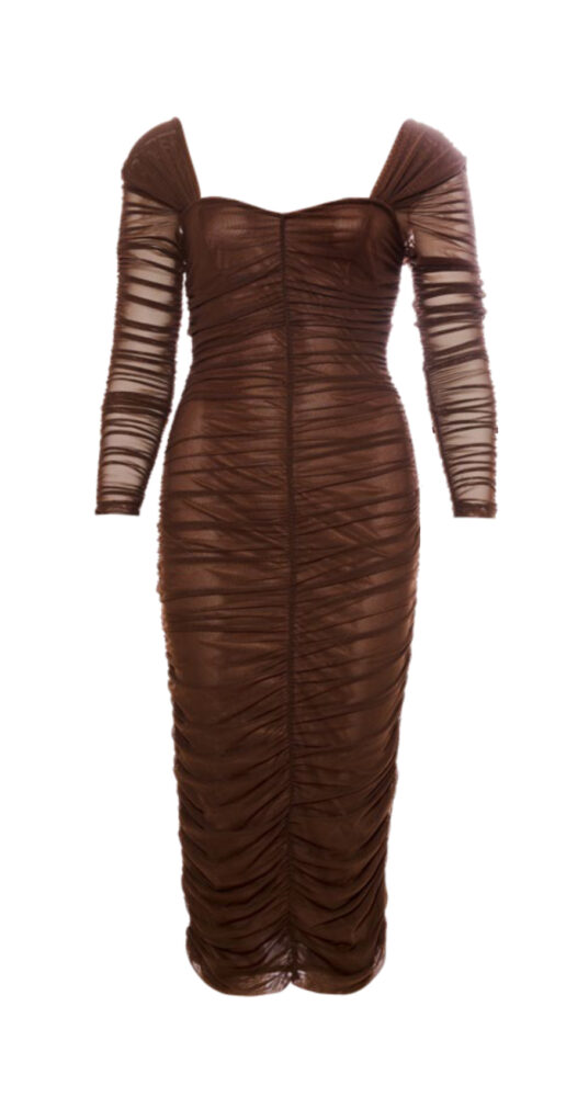 Choco Midi Mesh Dress - Erya