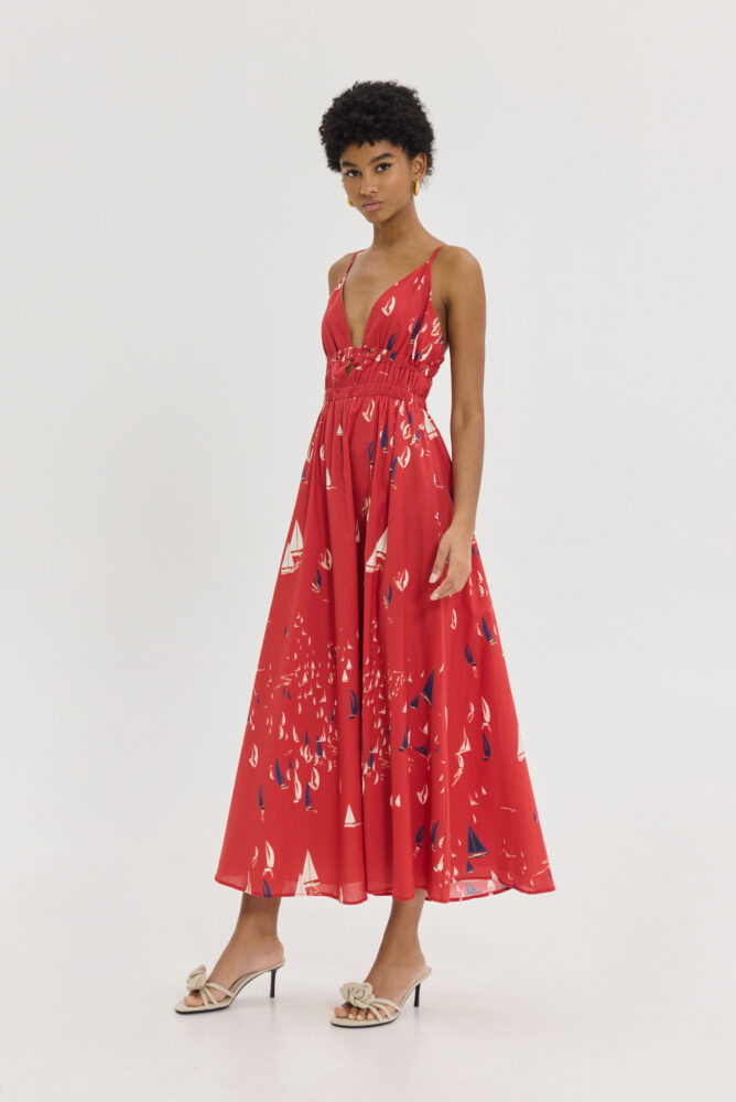 Iriana Dress (Red) - Hemithea