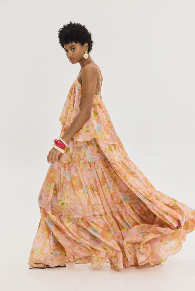 Karenina Dress (Peach) - Hemithea