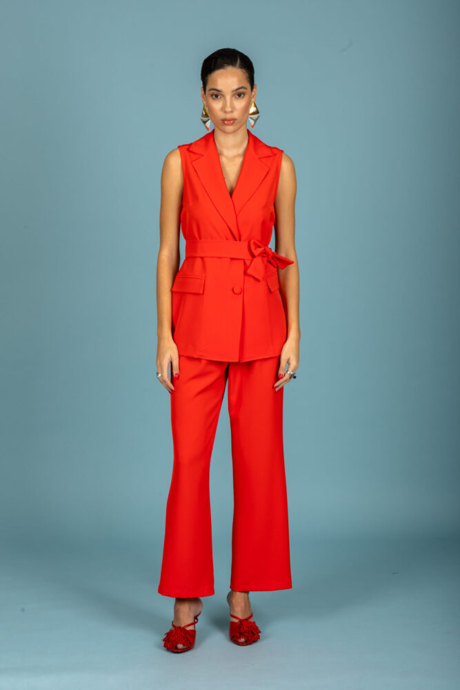 Fernanda sleeveless blazer (Intense Red) - Chaton
