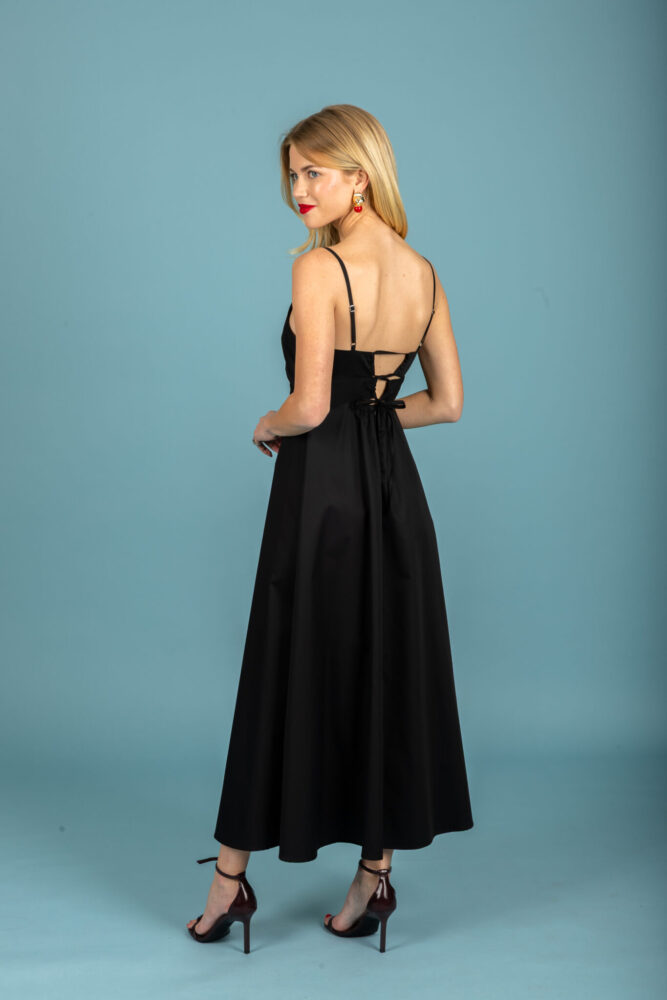 Hugo poplin dress (Jet Black) - Chaton