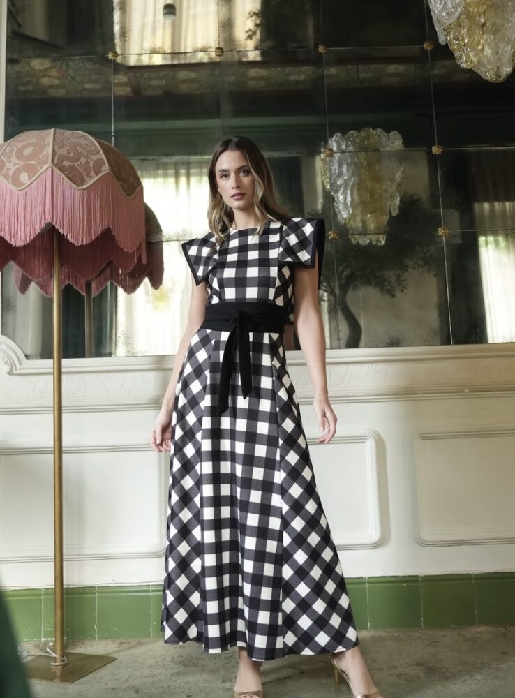 Bass Plaid Dress (Black & White) - CAYRO