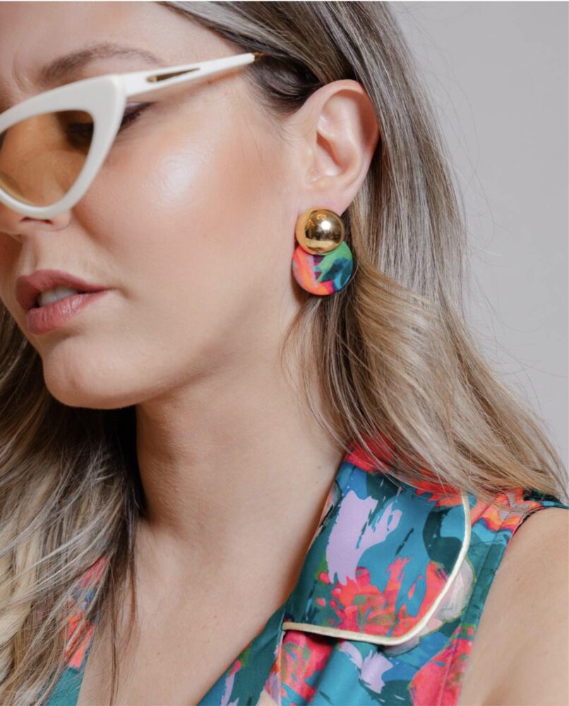 Amber Circle Earrings - Georgina Trikogia