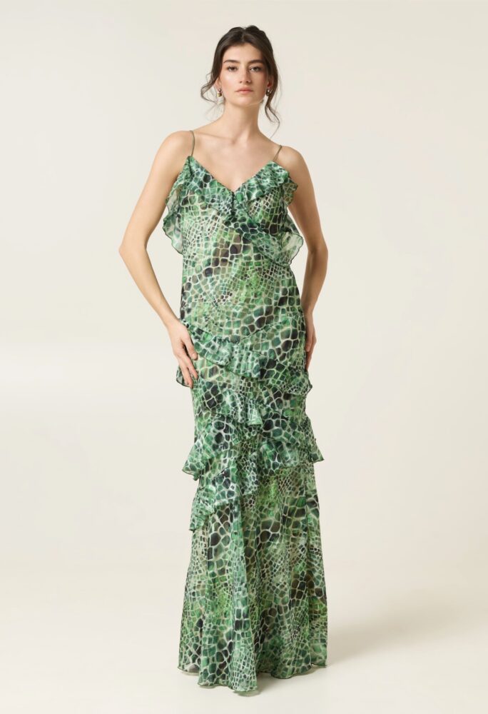 Cobra Maxi Ruffle Dress - Eveleya