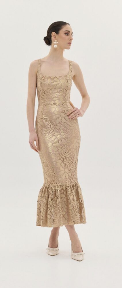 Raisa Midi Dress (Gold) - Anna Samouka