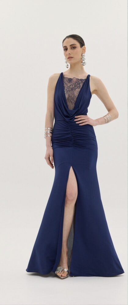 Naomi Maxi Dress (Dark Blue) - Anna Samouka
