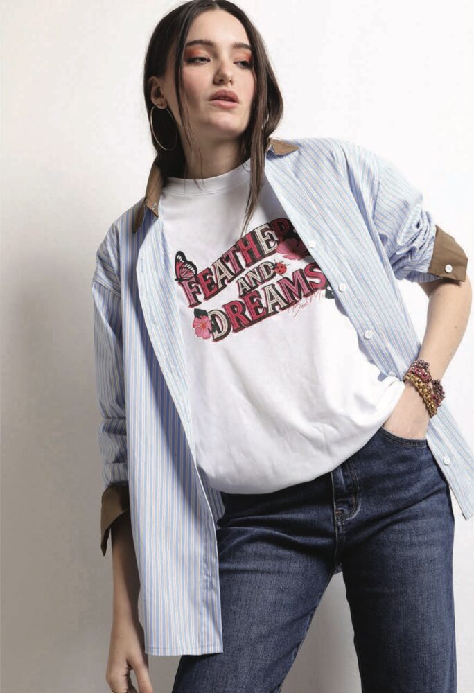 Sky Beige Stripes Shirt - BeeMe