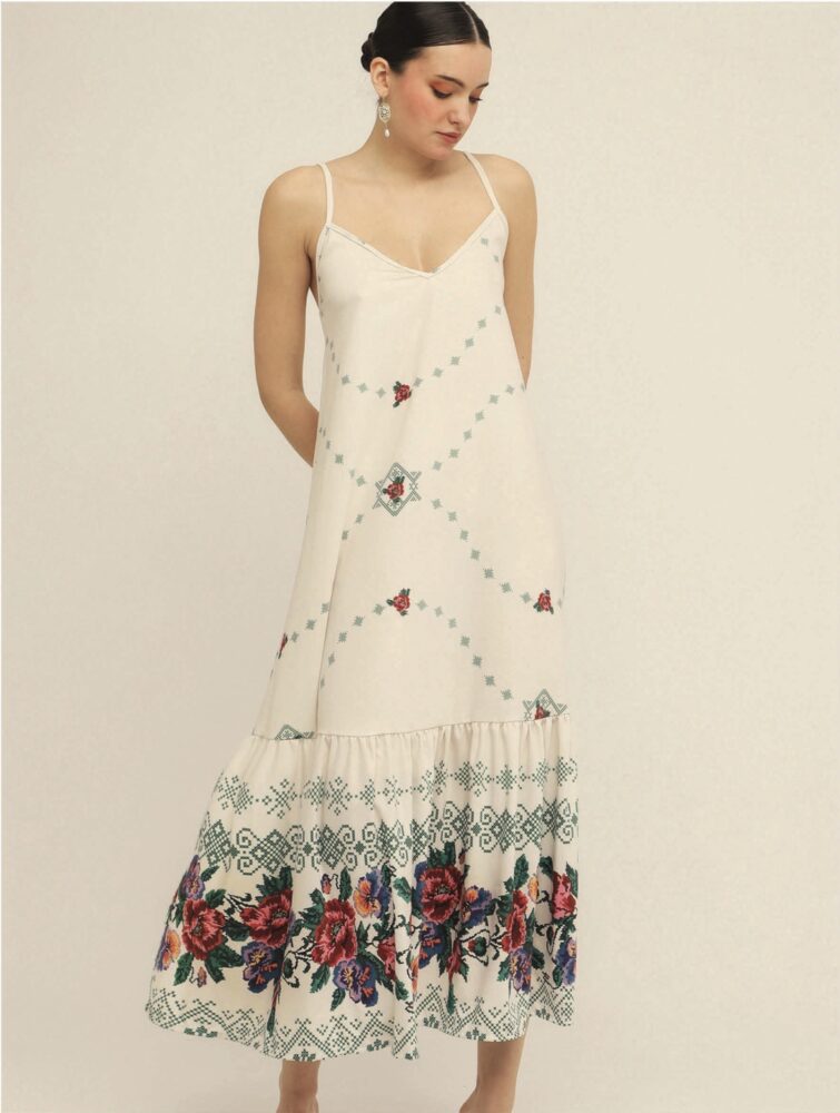 Bella Midi Ivory Dress - BeeMe