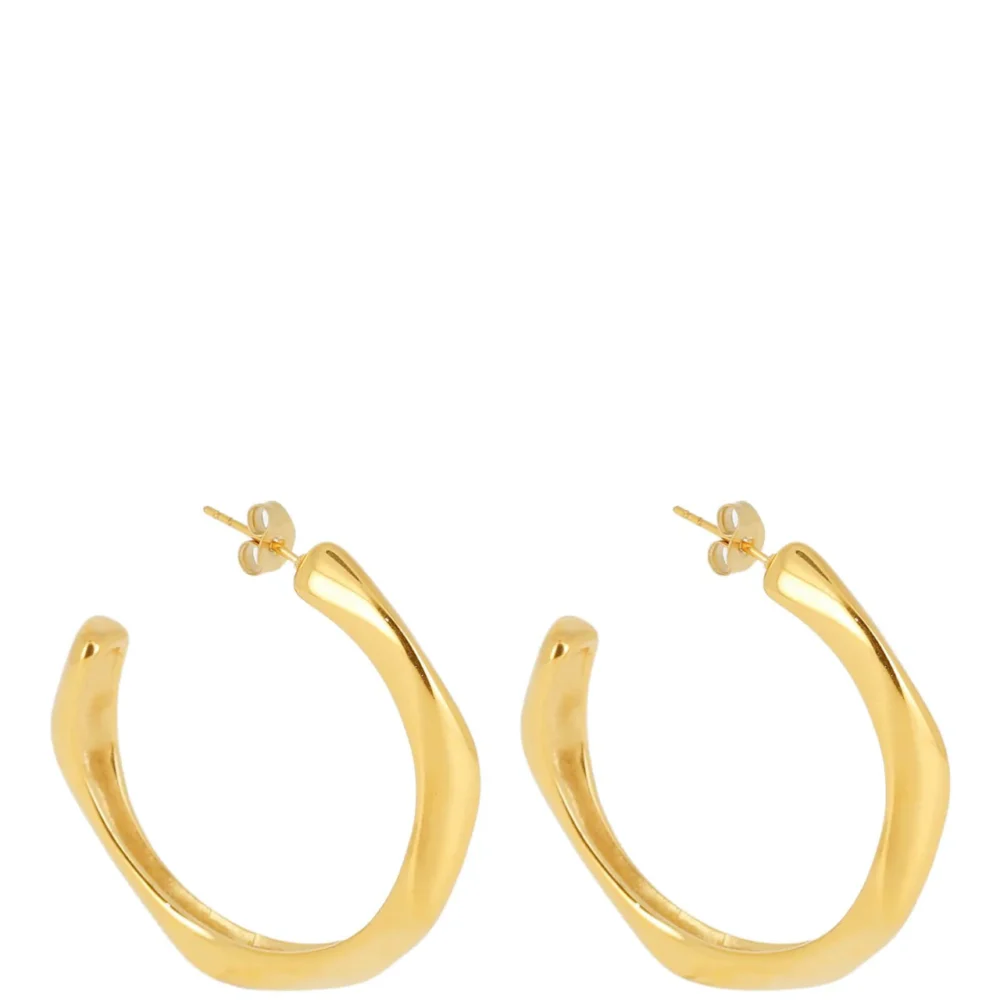 Gold Irregular Large Half Hoop Earrings - Zag Bijoux