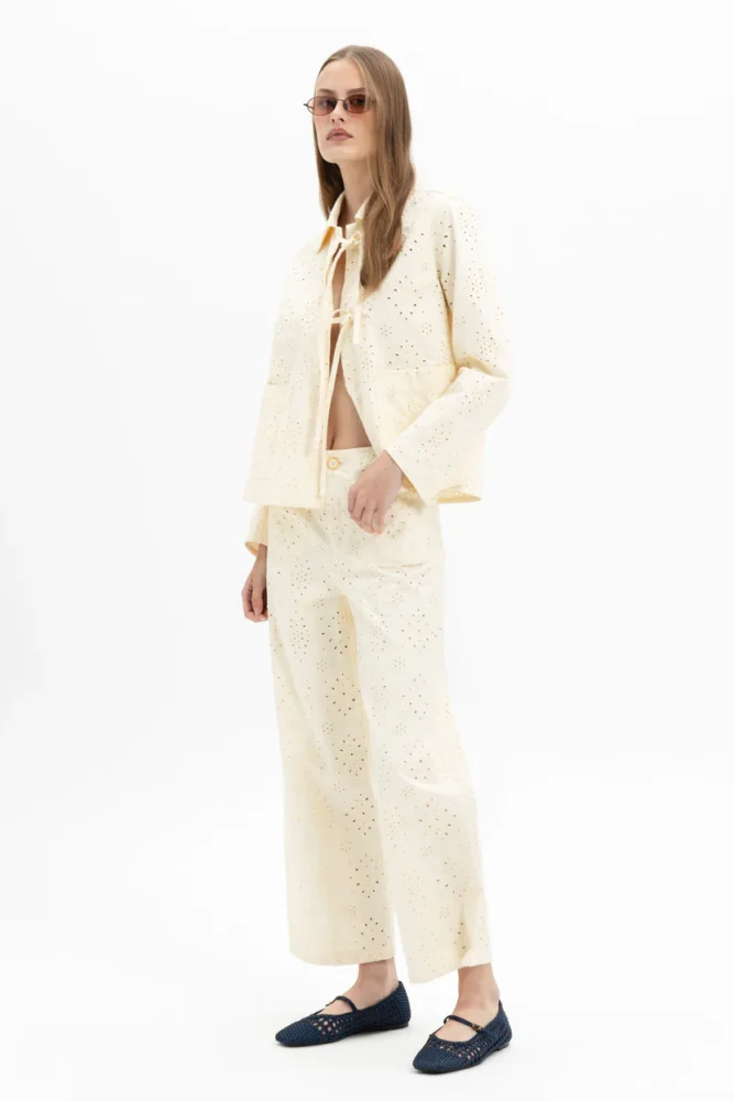 Eloise Ecrú Broderie Pants - MYT