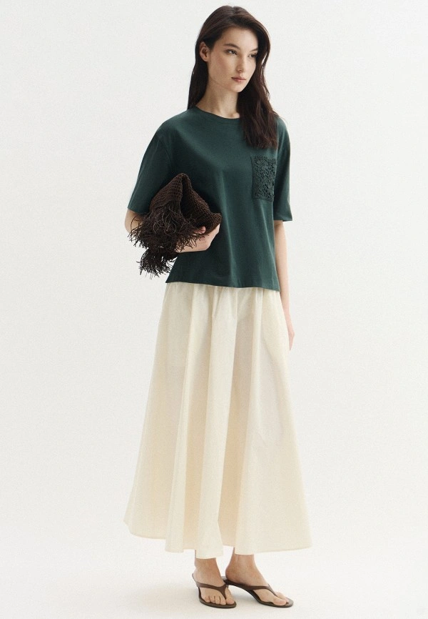 Emmfirma Green Macrame Detail Jersey T-Shirt - Emme Marella