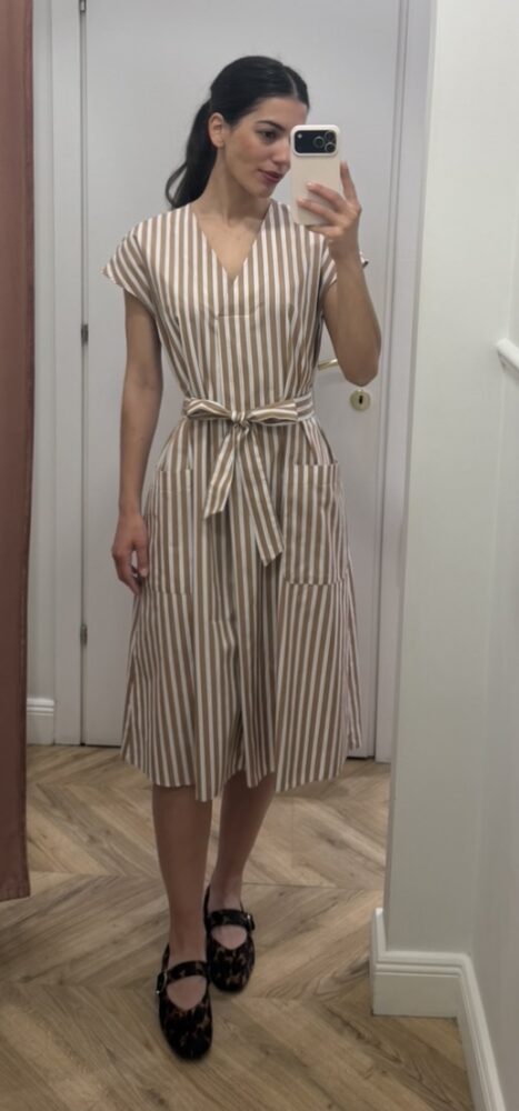 Emmpavidi Beige Stripes Dress - Emme Marella