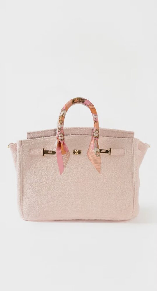 Monte Carlo Large Pink Terry Cloth Handbag - Cabanni