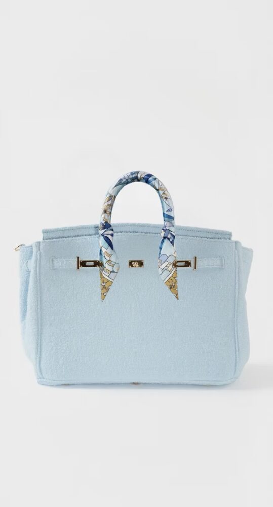 Monte Carlo Large Blue Terry Cloth Handbag - Cabanni