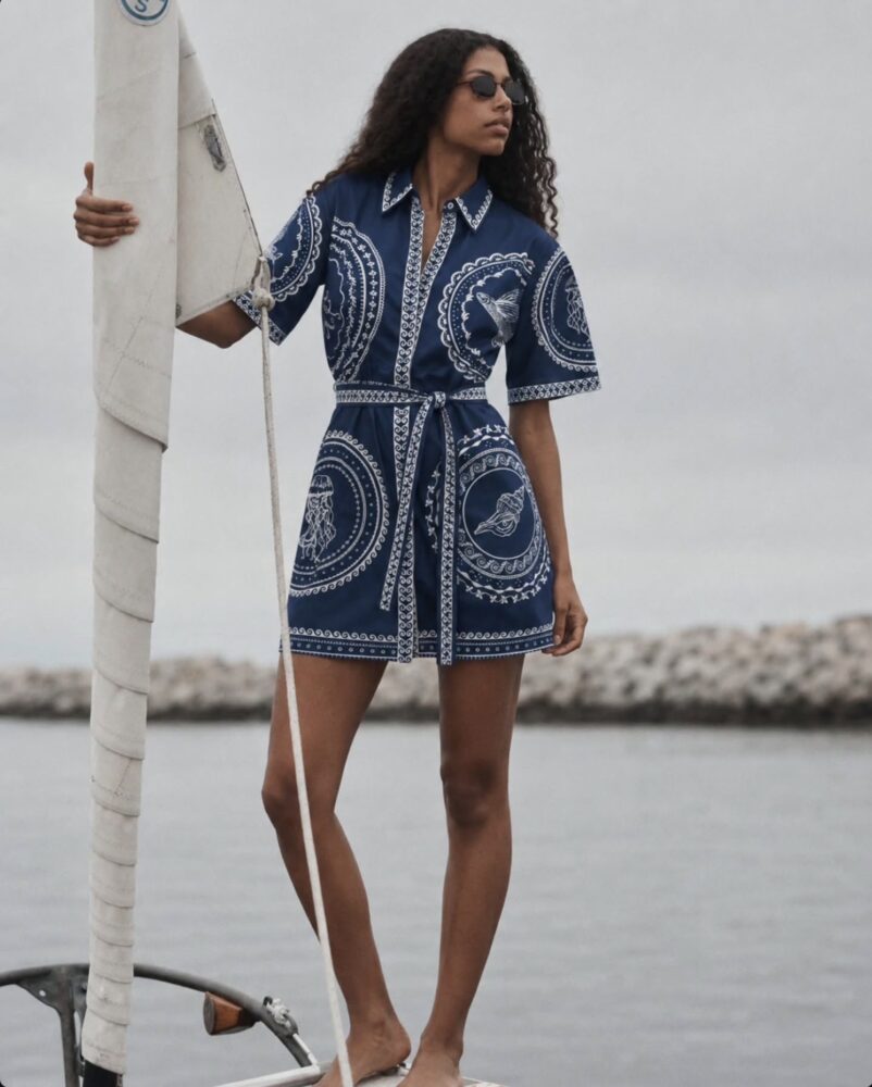 Aegean Coral Blue Mini Dress - Eirianna The Brand