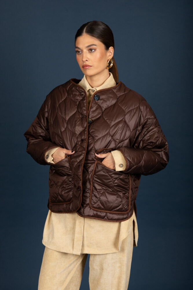 Puffer Short Coat (Brown) - Chaton