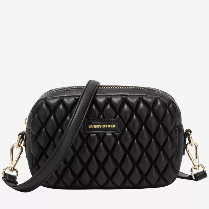 Dima Black Quilted Crossbody Bag - Every Other