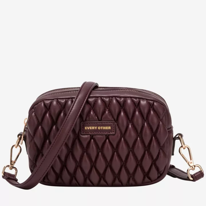 Dima Burgundy Quilted Crossbody Bag - Every Other