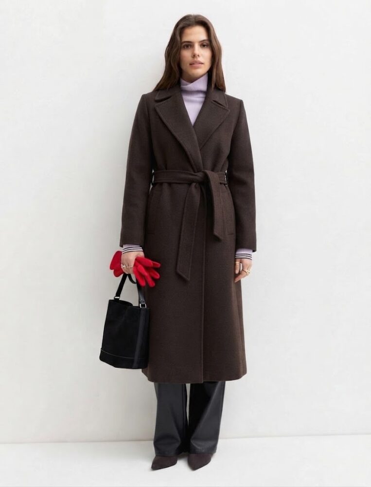 Emmcolimbo Fabric Coat (Dark Brown) - Emme Marella