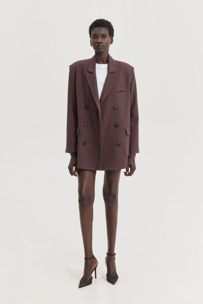 Nairobi Blazer (Orange plaid) - Hemithea