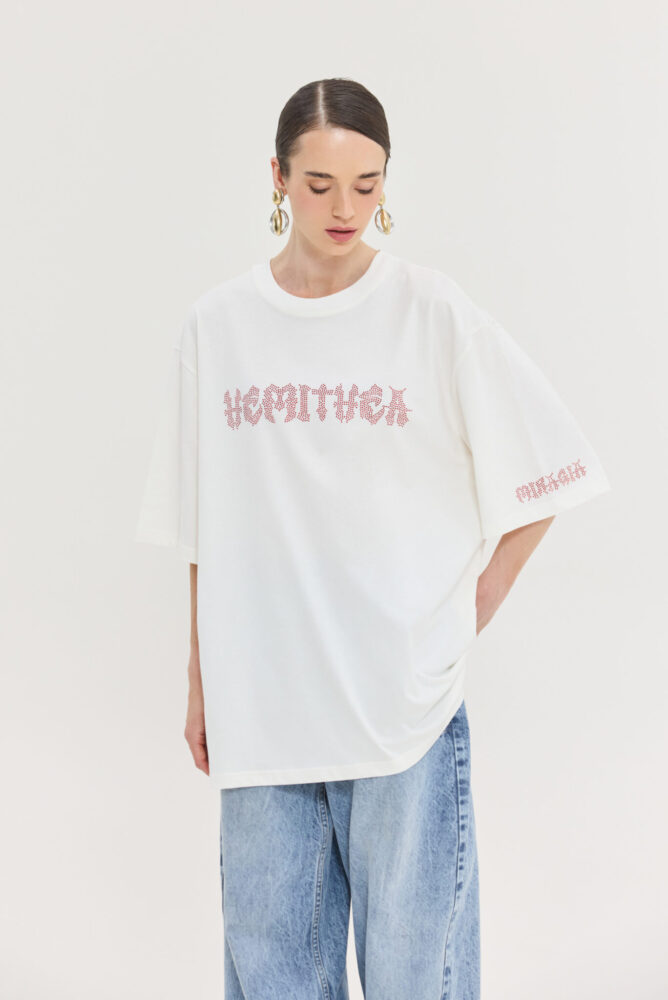 Cheetah Off White T-Shirt (Metal Vibes) - Hemithea
