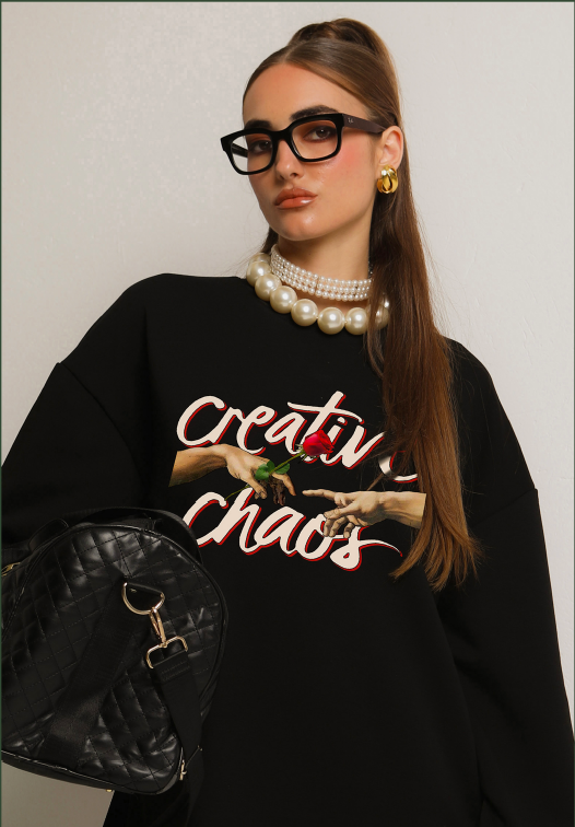 Chaos Black & Ivory Sweatshirt - BeeMe (Αντιγραφή)