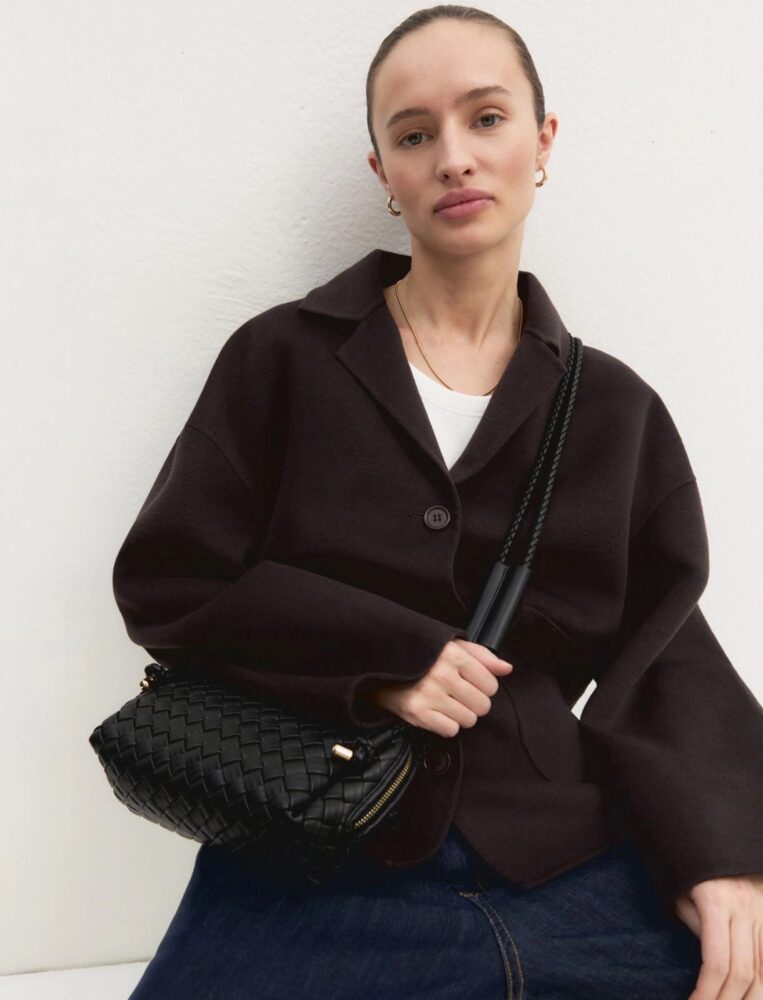 Emmalbero Woven Shoulder Bag (Black) - Emme Marella