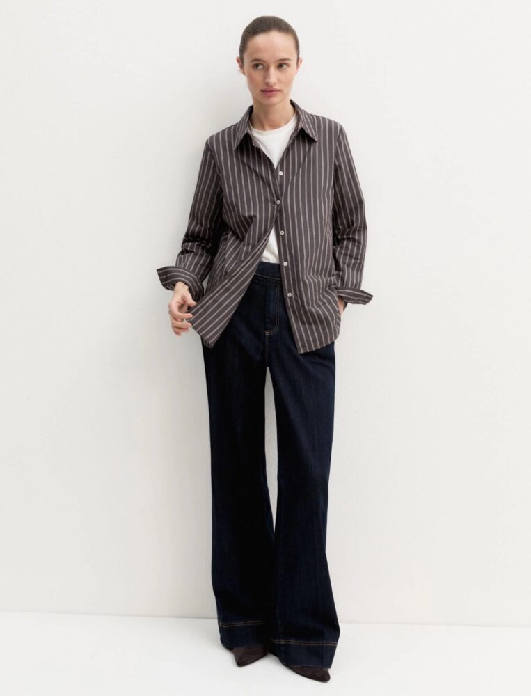 Emmguglia Cotton-Blend Shirt (Dark Brown) - Emme Marella