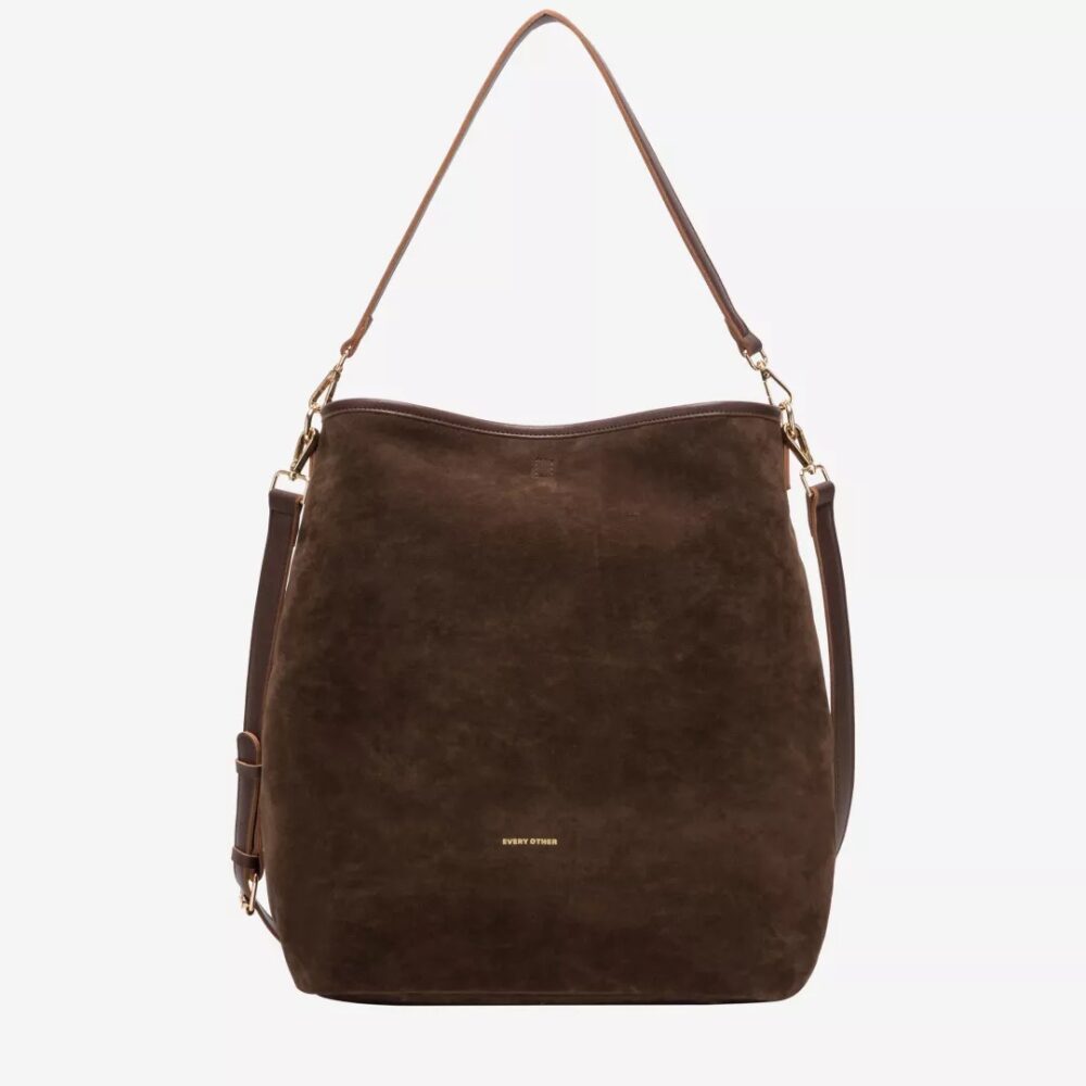 Suki Brown Faux Suede Slouch Tote Bag - Every Other