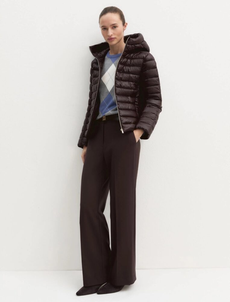 Emmoncia Quilted Down Jacket (Dark Brown) - Emme Marella