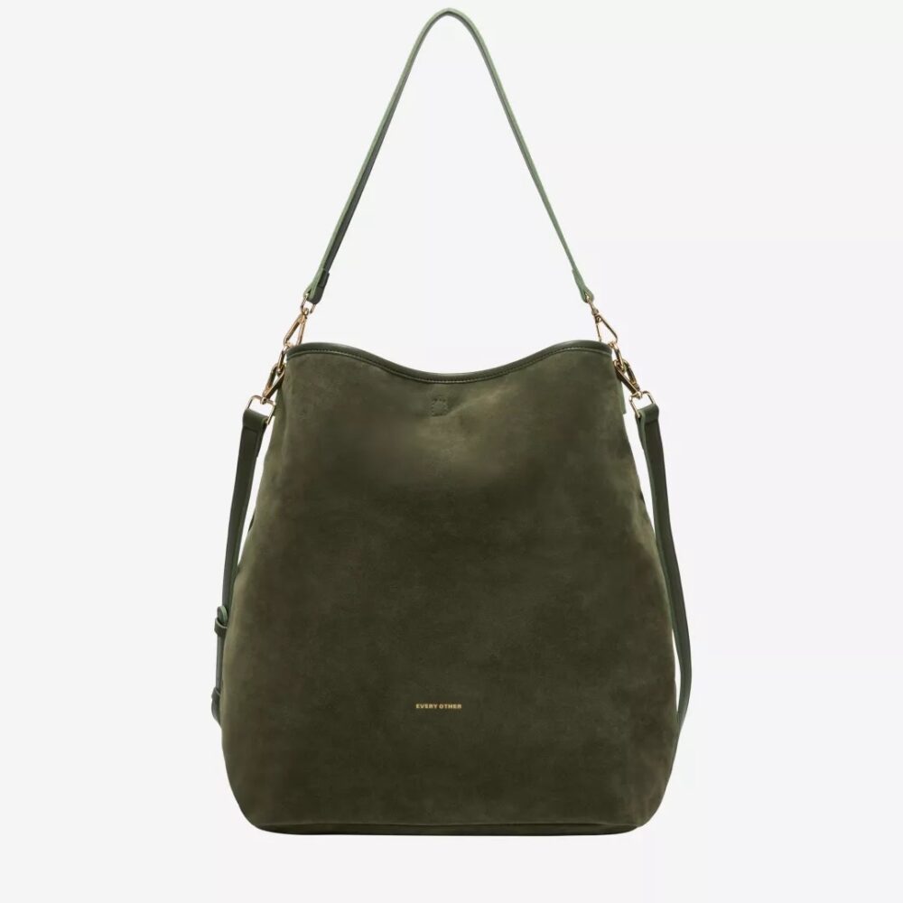 Suki Khaki Faux Suede Slouch Tote Bag - Every Other