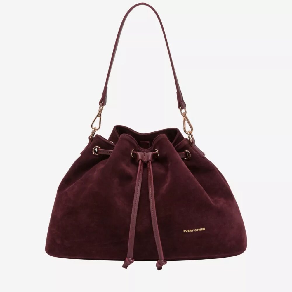 Beau Cinch Burgundy Faux Suede Shoulder Bag - Every Other