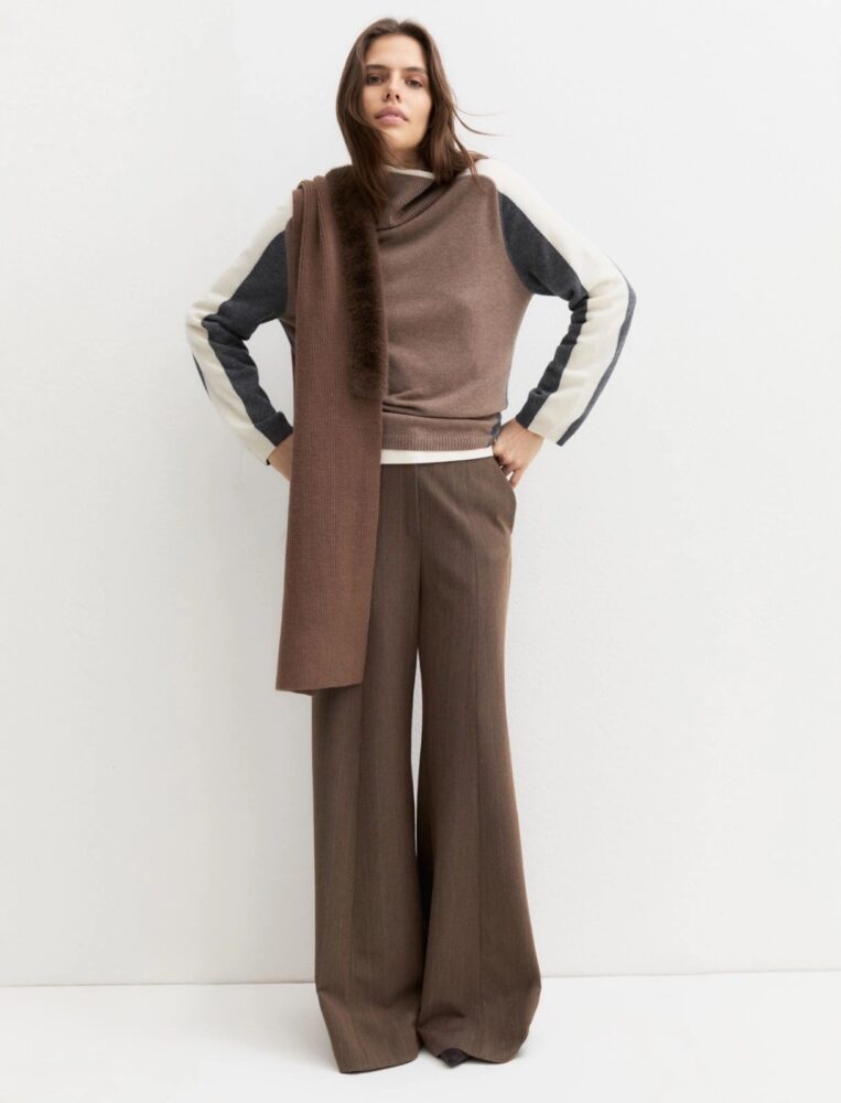Emmbaba High-Neck Wool & Cashmere Jumper (Beige) - Emme Marella