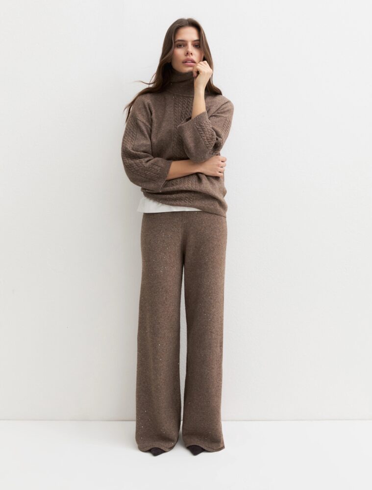 Emmcamera Soft Sequinned Jumper (Turtledove) - Emme Marella