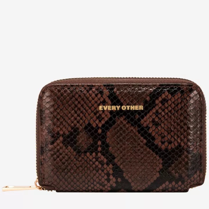 Snake Effect Zip Round Small Purse - Every Other