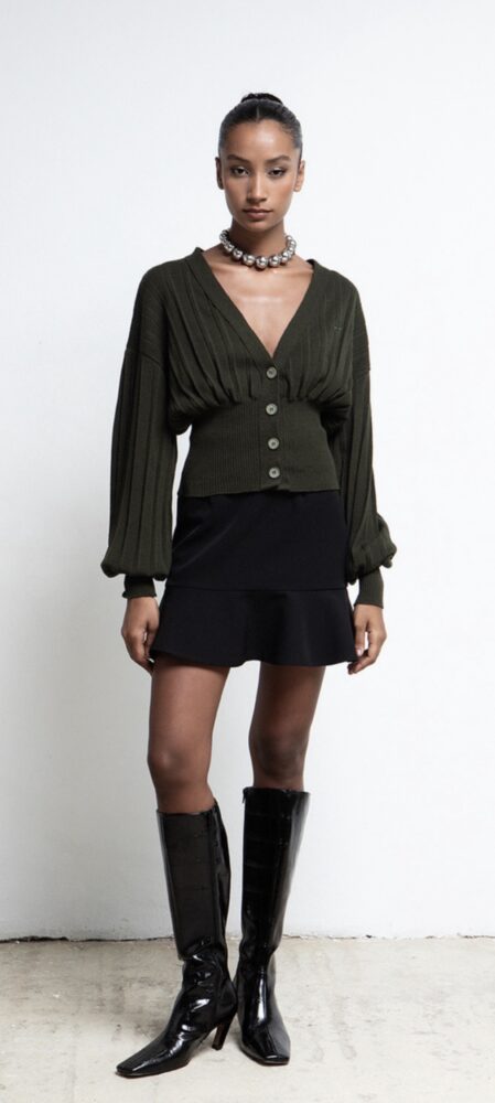 Cordelia Black Mini Flounce Skirt - Eveleya